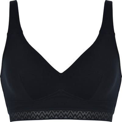 Naturana - Katoenen soft bh met kanten rand - 5331 - Zwart - 70B