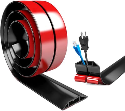 Kabelgoot Vloer - Wegwerken Kabels - Kabel Organiser - Kabelbeschermer Rubber - Buiten en Binnen - 3 Meter - Beschermd Kabels - voor Thuis, Kantoor, School