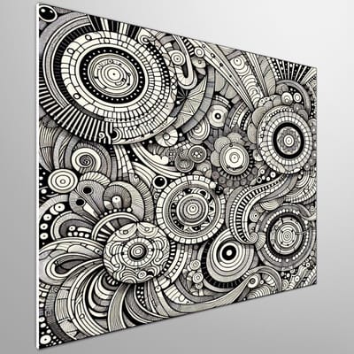 Line art zwart wit schilderij | Simplicity in Monochrome: A Study of Lines and Contrast | Kunst - 60x60 centimeter op Forex | Foto op Forex