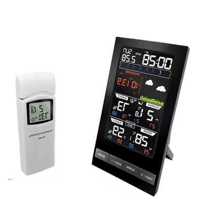 Weerstation Digitaal - Buitensensor Klok - Weersvoorspelling Huis - Barometrische Druk - 500 Gram - Wit