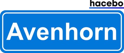 Hacebo - Plaatsnaam Sticker - 29x10 CM - Avenhorn sticker - Verkeersborden sticker - grappige cadeaus - Avenhorn
