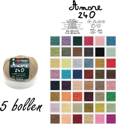 Borgo de Pazzi - Amore 240 - Licht zand 125 - set van 5 bollen x 50 gram