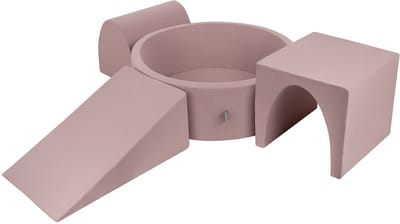 KiddyMoon Foam speeltuin PPZP-OK30D-124 met ballen heide: pastel beige-haired-wit 200 zwembad/club L/court/tunnel