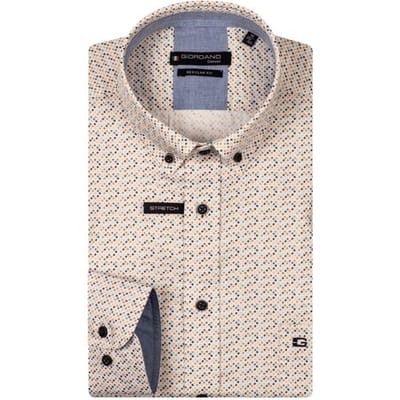 Giordano Overhemd Ivy Satin Stretch Mini Graphic Pattern Oranje-Multi / male