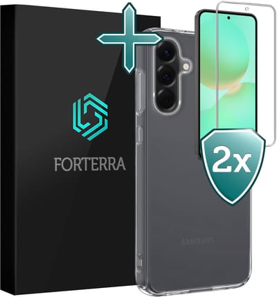 Hoesje Met 2x Screenprotector - Geschikt voor Samsung Galaxy A36 - Sterk & Shockproof - Telefoon Hoes - Back Cover - Siliconen Case - Transparant