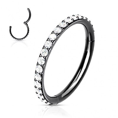 Piercing PVD high quality single CNC 1.2x8 - zwart - LMPiercings