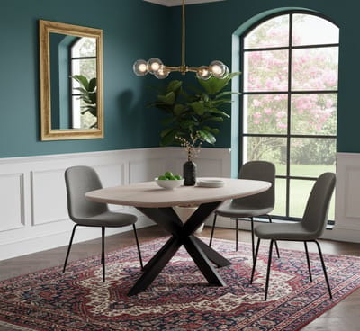Eettafel Deens Ovaal 160 cm - Zwart - Novihome