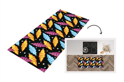 Keukenloper - Loper keuken - Kerst - Patronen - Lamp - 120x50 cm - Keukenloper vinyl