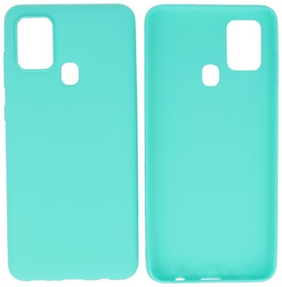 Hoesje Geschikt voor de Samsung Galaxy A21s - Backcover Color Telefoonhoesje - Turquoise