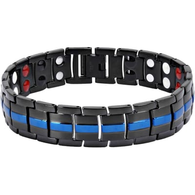 Heren Magnetische Armband Vermoeidheidsverlichting Pijnvermindering Gezonde Zorg Magnetische Armband (Zwart Blauw) black