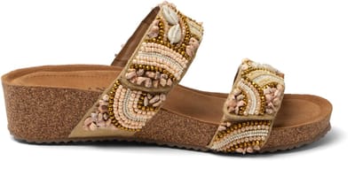 Lazamani - Dagmar Dames Slippers Leer Beige - Maat 41