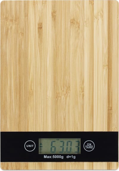 digitale keukenweegschaal - bamboe - touch - tarra functie - tot 5 kg