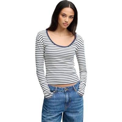 Dames-T-shirt met lange mouwen Superdry Athletic Essentials stripe