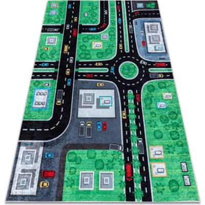 Kleden Rugsx JUNIOR 52052.802 tapijt wasbaar Stad dieren voor 80x150 cm