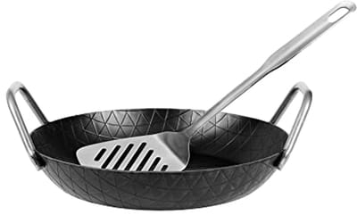 Professionele smeedijzeren serveerpan 24 cm - Duurzaam en krasbestendig