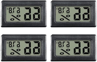 Digitale Temperatuur- en Vochtigheidsmeter voor Binnengebruik met LCD Display, Geschikt voor Humidor, Kassen en Koelkasten