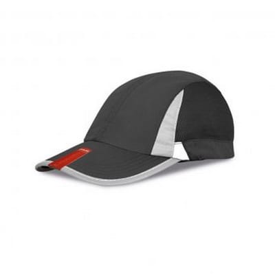 Spiro Unisex 2 Panel Sport Baseball Cap (Zwart/Wit)