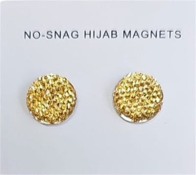 2x Hoofdoek Magneet - Magnetische Broche - Magneetbroche - Sjaal - Hijab Accessoires - Abaya - 14mm - Set 2 Stuks - Goudgeel