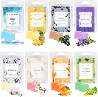 Aroma Wax Melts voor Geurkaarsen, 8 Geuren, Soja Wax voor Feestdagen, Bruiloften en Cadeaus