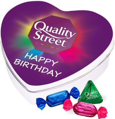 Nestlé Quality Street 160g "Happy Birthday" - 11 smaken - Geschenkdoos hartje met bonbons en toffees - Chocolade cadeau - Chocolade mix in tinbox