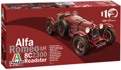 Italeri Modelbouwpakket Militaire voertuigen - 4708 Alfa Romeo 8C 2300 Roadster Plastic - 1:12 - Modelbouw