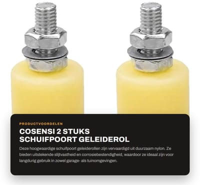 Dailygoods - 2 Stuks Schuifpoort Geleiderol Nylon Heavy Duty voor Garage en Tuin