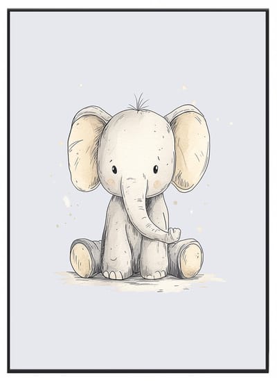 No Filter - Olifant Poster - Poster voor Baby- en Kinderkamer - A3 (30x40 cm) - 250 grams papier - Kinderkamer decoratie