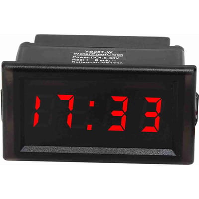 DC4.530V Étanche Anti-poussière Voiture Auto Horloge Électronique Affichage Numérique LED (rouge)