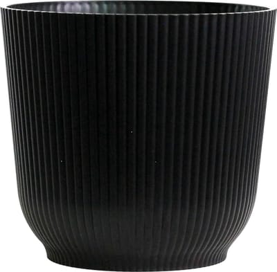 Green Harmony I Plantenpot, 21,5 cm, grote zwarte plantenbak, set van 2, bloempotten voor binnen en buiten, voor tuin en huis, in mat zwart, geharde kunststof plantenbakken, woondecoratie