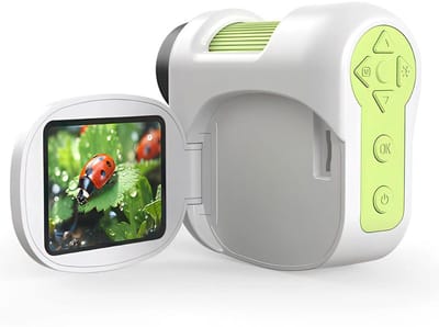 LISM-Kindermicroscoop, handloep voor meisjes, mini digitale microscoop voor jongens, geschikt voor kinderen van 3-11 jaar, een ideaal kerst- of verjaardagscadeau - groen