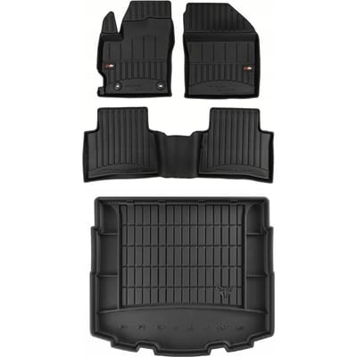 Frogum Toyota Corolla XII Hybrid Kombi vanaf 2019 - Mattenset & Kofferbakmat - Lage Laadvloer - TPE Rubber - 5 cm Rand