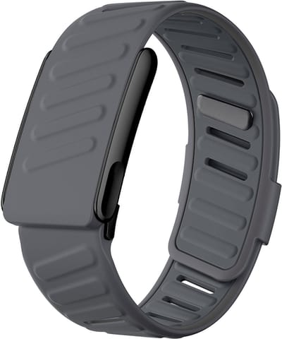 Stravo Premium Siliconen Bandje met Zwarte Rand – Geschikt voor Whoop 5.0 MG – Ademend & Zweetbestendig – Grijs