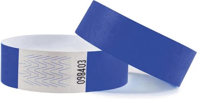 CombiCraft Blanco Tyvek Polsbandjes Blauw - 50 stuks - Hoge kwaliteit