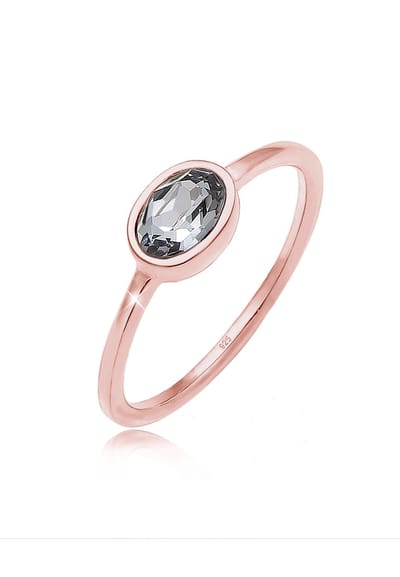 Elli - Ring - Damesring Klassiek Eenvoudig met Kristal 925 Sterling Zilver - Dames