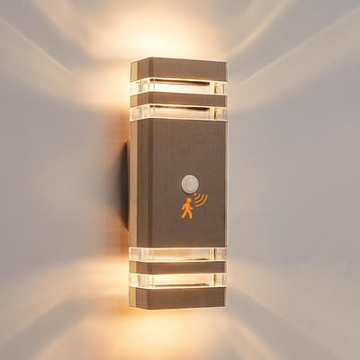Waterdichte Buitenlamp met Bewegingsmelder - Up Down LED Wandlamp IP65 - Warm Wit Licht