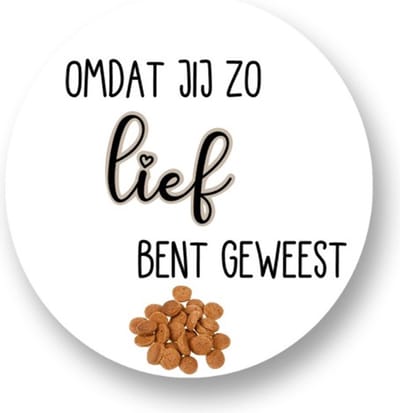 20x Sinterklaas / Sint - Sluitsticker Omdat jij zo lief bent geweest - Sluitzegel - Wit - Zwart - Envelop sticker - Kaart - Cadeau – Gift – Cadeauzakje - Pakjesavond - 5 december - 40mm