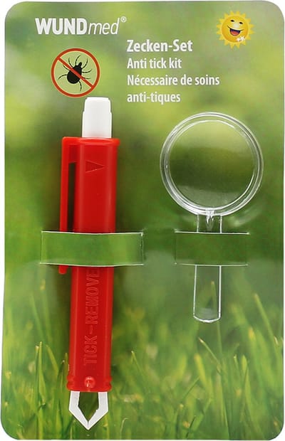 2 pakjes teek set, De set bestaat uit een pincet en een vergrootglas , waarmee teken op een veilige, nauwkeurige en gecontroleerde manier kunnen worden verwijderd en geïnspecteerd.