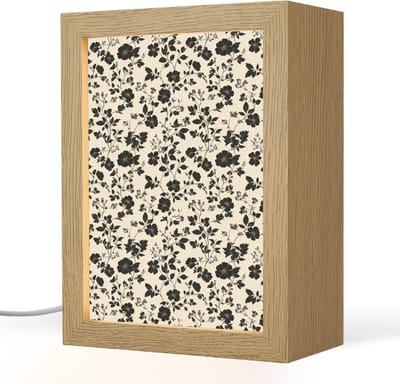 Tafellamp 15x20 cm - LED lamp - Bloemen - Dessin - Zwart - Decoratieve tafellampen - Dimbaar - Tafellampje slaapkamer - Woonkamer binnen