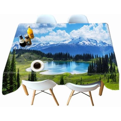 Verdikt Katoen Tafelkleed Natuurlandschap Patroon Rechthoekig / Rond Tafelkleed Voor Bruiloft Picknick Feest 60 X 60CM