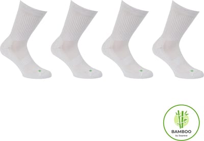Sorprese Bamboe Sportsokken - 4 Paar - Maat 35-38 - Wit - Naadloze Sokken - Sokken Dames - Cadeau
