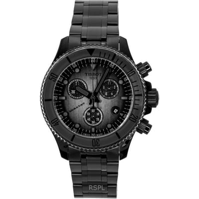 Tissot Seastar Serie Kwarts Uurwerk 300 Meter Waterbestendig Horloge Unisex Horloges Zwart T120.217.33.061.00 Basic Set (Wrist Watch+Watch Box) gray