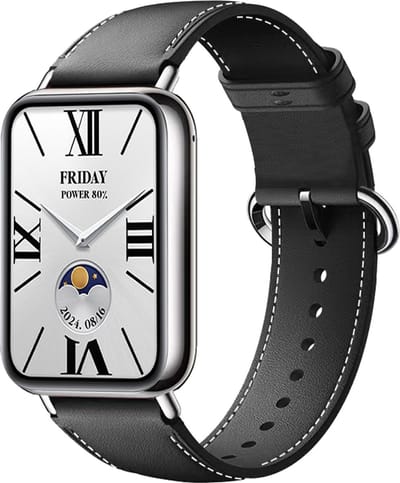 Strap-it Echt leren bandje - geschikt voor de Redmi Watch 4 / Redmi Watch 5 / Redmi Watch 6 / Xiaomi Smart Band 8 Pro / Xiaomi Smart Band 9 Pro / Xiaomi Smart Band 10 Pro (zwart)