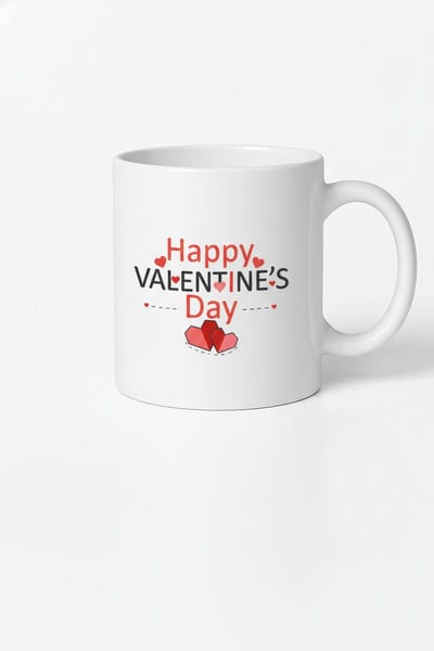 Valentijn Mok Happy Valentine's Day met Hartjes Design - Romantisch Cadeau voor Valentijnsdag