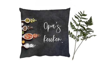 Sierkussens - Kussentjes Woonkamer - 50x50 cm - Opa's keuken - Keuken - Opa - Spreuken - Quotes