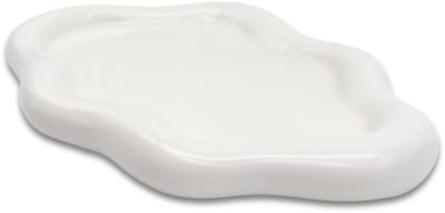 Purepeak Kaarsenplateau - Kaarsenbord - 19.5 x 13.5 cm - Kaarsenhouder - Keramiek - Wit
