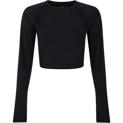 Umbro Dames/Dames Bodycon Raglan Training Crop Top met lange mouwen (Zwart)