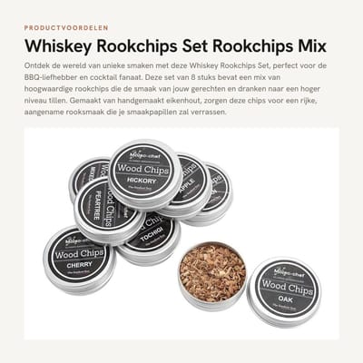 Dailygoods- Rookchips Set 8 Stuks - BBQ Rookchips Mix - Eikenhout - Fruithoutzaagsel - Aangename Rooksmaak - Ideaal voor Beginners - Rookhout