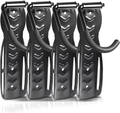 Famanu - Set van 4 stalen fietshaken voor wandmontage, geschikt voor kelder of garage