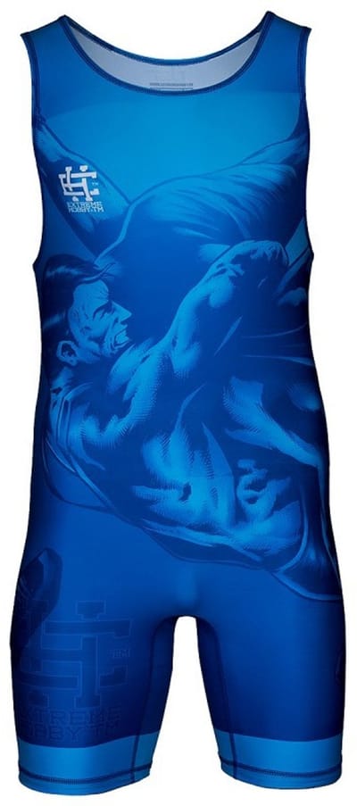 Extreme Hobby - Kinderen Worstelen Trykot - Lycra - Blauw - 128