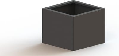 Gepoedercoat staal - plantenbak - Vierkant - 50x50x60cm - Zwart - Met bodem - MySteel